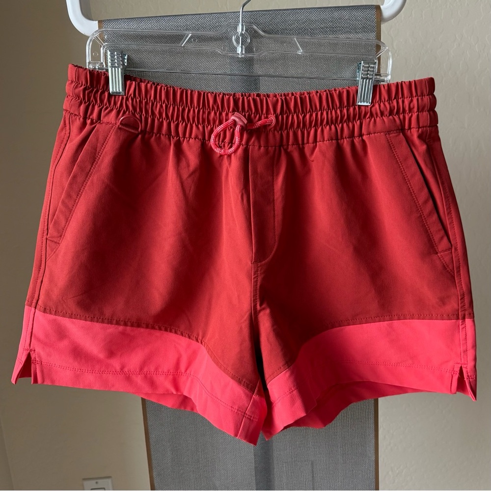 Old Navy Pink Red Two Tone Athletic Shorts Lightweight Elastic Waist